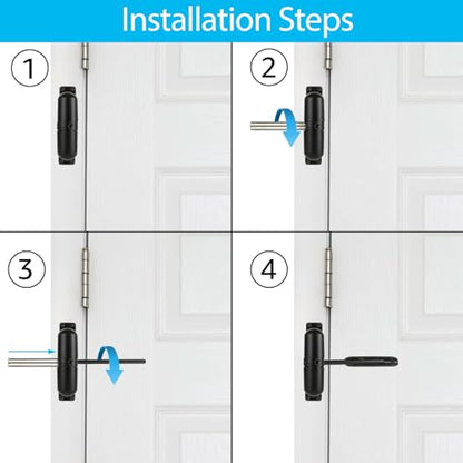 2PCS Automatic Door Closer, Safety Spring Door Closer, Adjustable Soft Door Closer, Easy to Install to Convert Hinged Doors, Black Auto Door Closers for Home