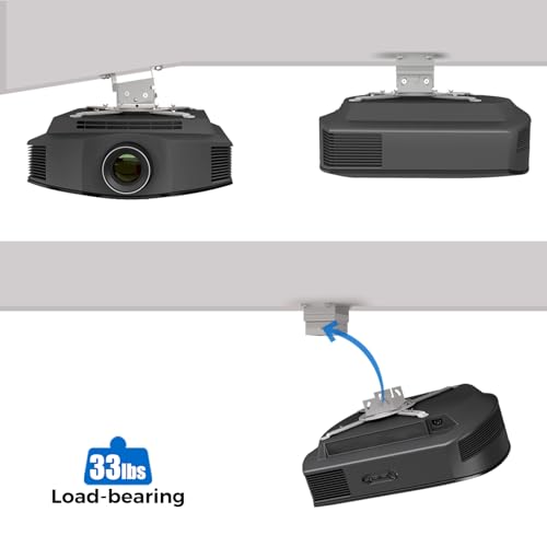 Low Profile Projector Ceiling Mount, 33lb Max, Universal, 4.7" - color: Black, size: 3.35inch
