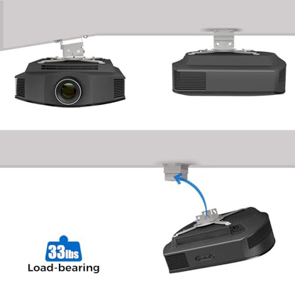 Low Profile Projector Ceiling Mount, 33lb Max, Universal, 4.7" - color: Black, size: 3.35inch