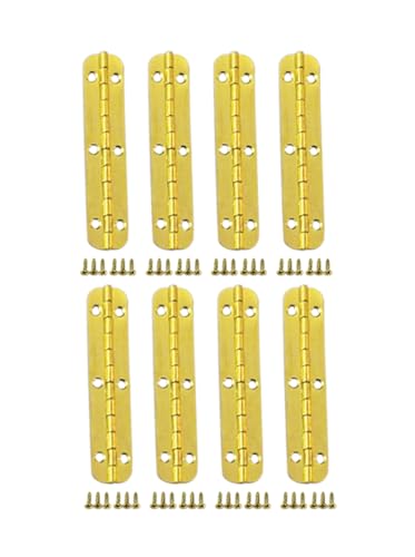 QCAA Solid Brass 180 Degrees Small Piano Hinge Wooden Jewery Box Hinge, for Cabinet Closet, 2.36" x 0.5", Vibrated Brass, 8 Pack, Made in Taiwan - color: Vibrated Brass, size: 60mm - 8 Pack