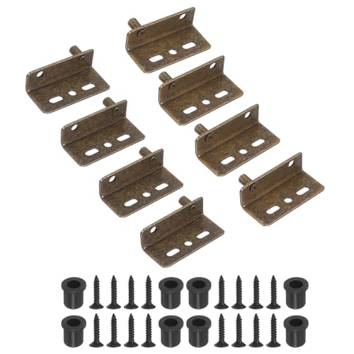 uxcell 4Set Pivot Hinge, 40 x 18 mm Heavy Duty Iron Concealed Shaft Door Hinges with Bushing Kit for Furniture Cabinets Wood Doors, Bronze - color: Bronze
