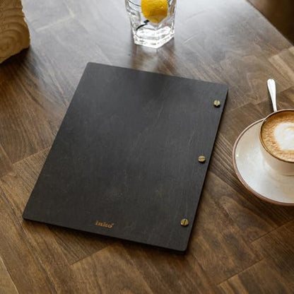Inko Horeca - Wooden Menu Holder 11.8 х 9 inch - Menu Book for Restaurant - Hard Folding Menu Covers - Wooden Cafe Menu Folder Book for Bar - Bar Menu Sign (Wenge) - color: Wenge