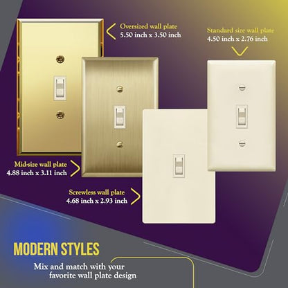 ENERLITES 10 Pack Toggle Light Wall Switch, Single Pole, Light Almond - color: Light Almond, size: Switch without Wall Plate