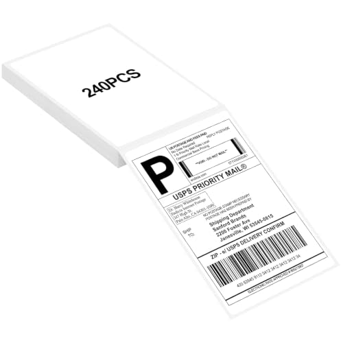 Joyberg 4x6 Thermal Labels - Strong Adhesive, White Thermal Printer Paper - size: 240 Labels