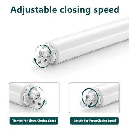 Screen Door Closer, 1Set Pneumatic Storm Door Closer, White