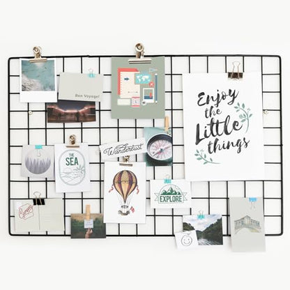 PATIKIL Wall Grid Panel Metal Wire Photo 20x12 Black 4Pcs - color: Black, size: 20x12inch