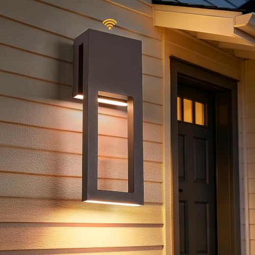 Dusk to Dawn Outdoor Wall Lights 15 Inch 2-Pack Textured Bronze - color: 2Pack Textured Bronze(with Photocell)