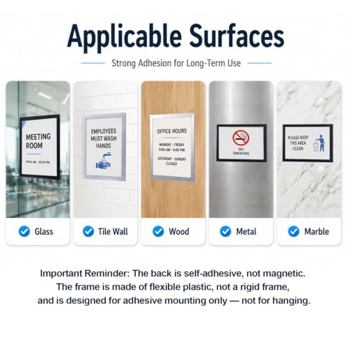 Self-Adhesive Magnetic Document Sign Holder 8.5X11'',Black,Pack of 10 - color: Black, size: 10Pack