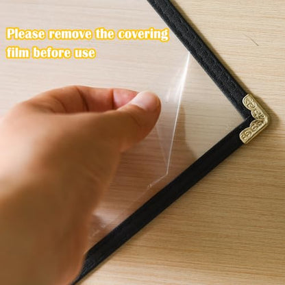 Menu Covers 25 Pack 5.5 x 8.5 inch - Black Vinyl Menu Holders | 2-View Waterproof Clear Sleeves Top-Loading for Restaurants, Cafes & Catering - color: 25 Pack Black, size: 1 Pages /2 Views-5.5"x8.5"