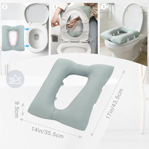 Bedside Commode Cushion, Waterproof Coating Toilet Seat Cushion - color: Green