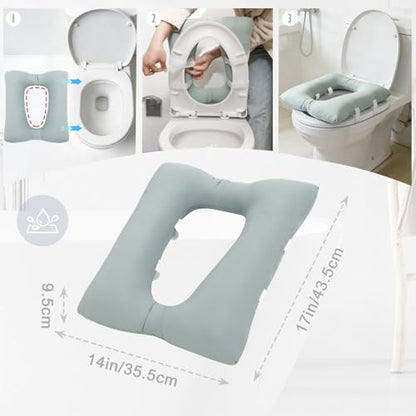 Bedside Commode Cushion, Waterproof Coating Toilet Seat Cushion - color: Green