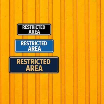 Standard Restricted Area Sign (Brushed Gold) - Small - color: Brushed Gold, size: Small (2" x 6")