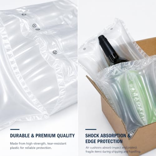 400 Count Air Pillows for Shipping, Inflatable Air Cushion Bags Roll with Pump, Leak-Proof Bag Stuffing for Shape, Reusable Packaging Filler Supplies for Shipping Moving Box, 3.54'' x 7.87''