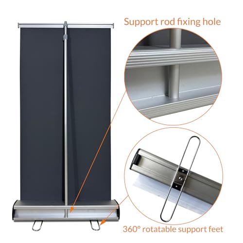 Retractable Banner Stand 24" W x 60" H – Heavy Duty Roll Up Banner Display with Padded Carrying Bag for Trade Show, Exhibition, Business Advertising (Stand Only) - size: 60" Height