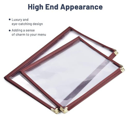 WeChef 30 Pack Restaurant Menu Covers 8.5 x 11" Book Style 3 Pages 6 Views - size: 8.5" x 11" - Book - 6 Views