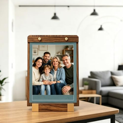 3 Pack 9.8" x 13.5" Acrylic Sign Holder with Walnut Wood Base