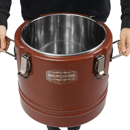 DYNAMI 4.7Gal Insulated Food Container,Hot Soup Transport Container Brown - color: Brown, size: 4.7 Gal