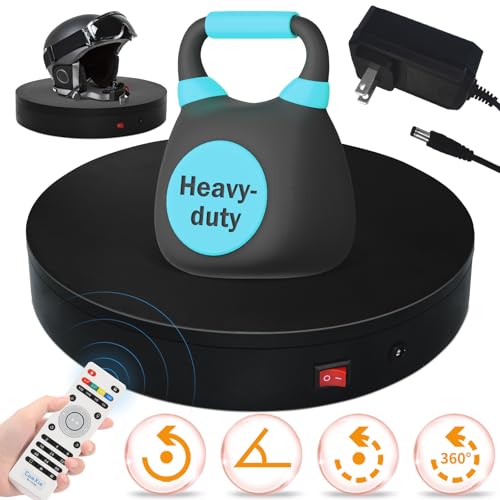 12.6In Remote Motorized Electric Turntable Rotating Display Stand Rotating Platform Photography Turntable motorized lazy susan base giratoria para for Photography,3D Scanner,(Load Range:88~300lbs) - size: 12.6inch/Black/300Lbs Load