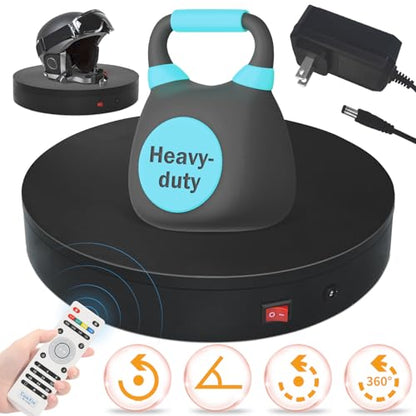 12.6In Remote Motorized Electric Turntable Rotating Display Stand Rotating Platform Photography Turntable motorized lazy susan base giratoria para for Photography,3D Scanner,(Load Range:88~300lbs) - size: 12.6inch/Black/300Lbs Load