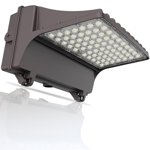 80W LED Full Cut-Off Wall Pack Light with Photocell, 5000K Wattage Tunable - size: 20/40/60/80W