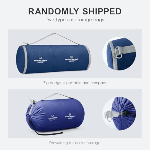 urnexttour Travel Pillow and Blanket Set Neck Pillow Airplane Foam Blue - color: A-blue