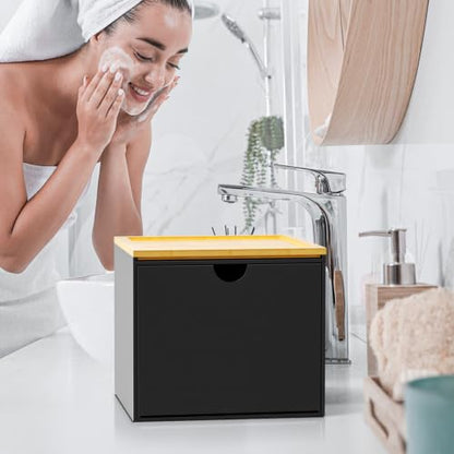 VITVITI Drawer Disposable Face Towel Holder Box, Acrylic Storage, Black - color: Black 2