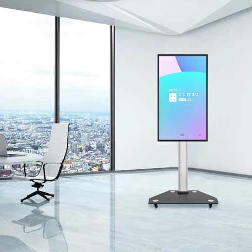 Smart Board JAV Mobile Stand, Four Lockable Wheels, Height Adjustable Portable Stand for Office Classroom