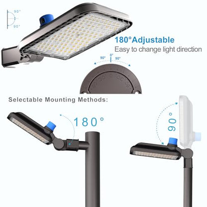 Lightdot 400W LED Parking Lot Lighting 3Pack Pole Mount Parking Lot Lights