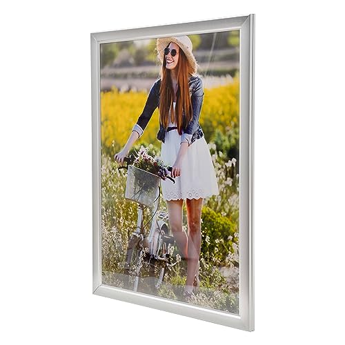 33'' x 24'' LED Poster Frame, Flip Open Light Box Sign 18W with Aluminum Frame, Backlit Advertising Light Box for Menu Poster Retail Store Display, Silver - color: Silver, size: 33" x 24"