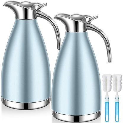 Uiifan 2 Pcs 68oz Thermal Coffee Carafe, Khaki Blue - color: Khaki Blue