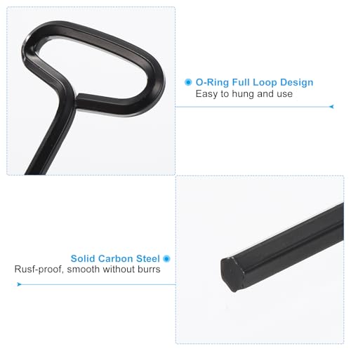 5/32" Standard Hex Dogging Key, 12 Pack Solid Steel Wrench Door Key with T-Shaped Full Loop for Crash Bar, Push Bar Emergency Exit Devices, Black