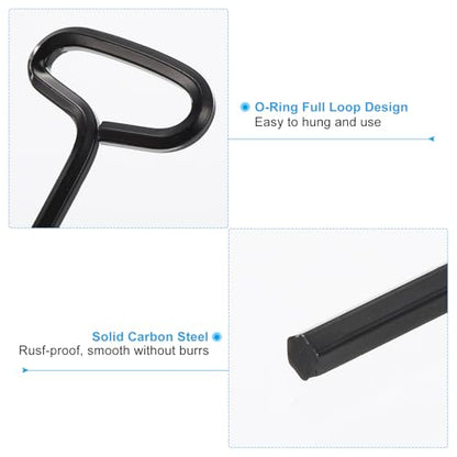 5/32" Standard Hex Dogging Key, 12 Pack Solid Steel Wrench Door Key with T-Shaped Full Loop for Crash Bar, Push Bar Emergency Exit Devices, Black