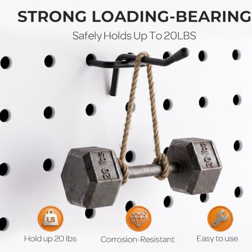 INCLY 120 Pack Pegboard Hooks, 4/6/8 Inch Peg Board Hooks Accessories - color: Black, size: 4/6/8 Inch