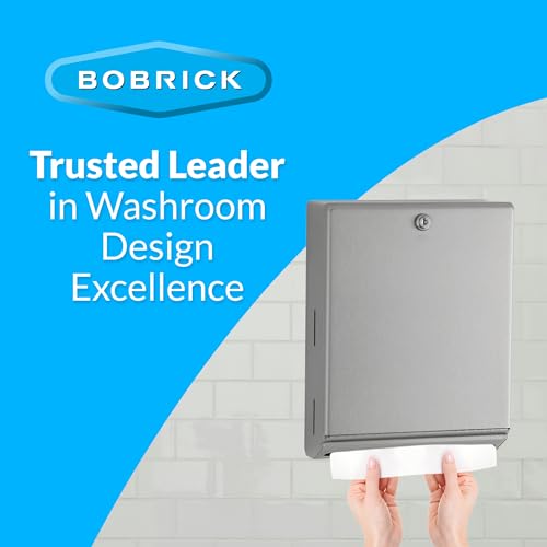 Bobrick B-262 Surface Mounted Paper Towel Dispenser - Stainless Steel Commercial Bathroom Towel Dispenser with Tumbler Lock 400 C-Fold or 525 Multifold Capacity - size: 14", style: Tumbler Lock