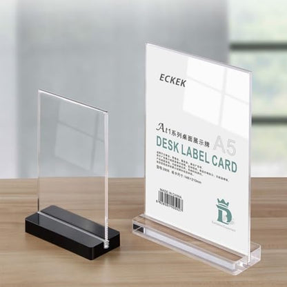 Acrylic Sign Holder (Black Horizontal A6 148×105mm/5.83×4.13 inches)