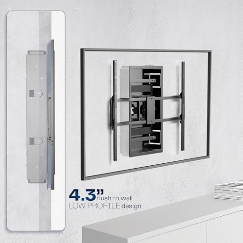 VIVO Black 50-100 in Recessed TV Wall Mount, MOUNT-REC02 - size: 50"-100" screens