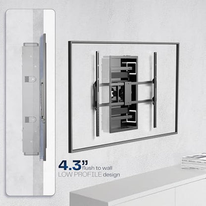 VIVO Black 50-100 in Recessed TV Wall Mount, MOUNT-REC02 - size: 50"-100" screens