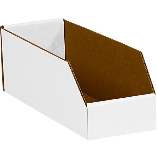 BOX USA BBINBIN39 Open Top Bin Boxes, 3" x 9" x 4-1/2", Oyster White (Pack of 50) - color: White, size: 3" x 9" x 4 1/2"