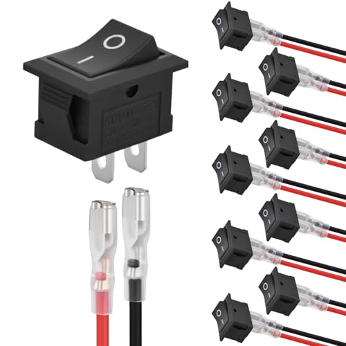 Nilight 10PCS Mini ON/Off Rocker Switch 2 Pin SPST - color: 10PCS Mini ON/Off Switch