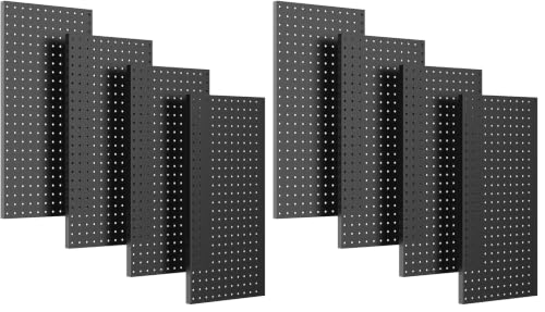 Ultrawall 4 Pcs Metal Pegboard Wall Panels, Peg Boards for Garage Tool Storage (Pack of 2) - color: Black, size: 4PC (Pack of 2)