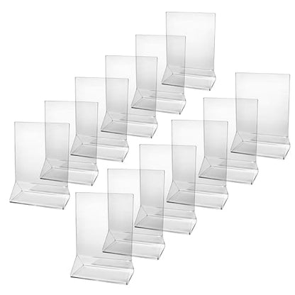 New Star Foodservice 22919 Acrylic Table Menu Card Holder, 3.5 x 5 Inch, Clear Plastic Display Sign Stand for Restaurants, Offices, Hotels, Events, and Retail Counters, Set of 12
