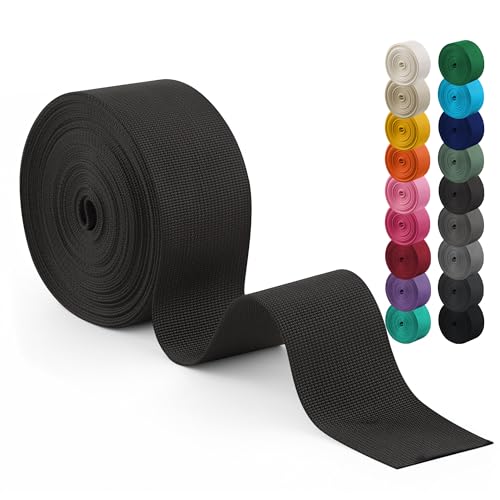 Polyester Webbing Strap 17+Colors – 1"&1.5"&2" – 10 Yards Heavy Duty Webbing Roll, Flat Webbing Strap for Indoor&Outdoor Gear, DIY Crafting, Repairing - color: Army green, size: 1.5"-10yards