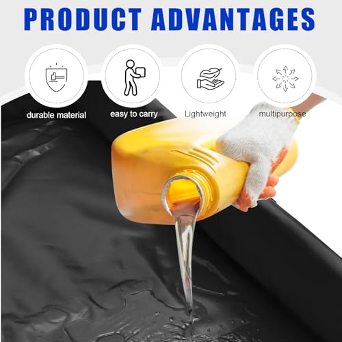 Wettarn 1 Pcs Folding Duck Pond 5’ x 5’ Portable Spill Containment, Black - color: Black, size: 5*5ft