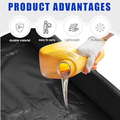 Wettarn 1 Pcs Folding Duck Pond 5’ x 5’ Portable Spill Containment, Black - color: Black, size: 5*5ft