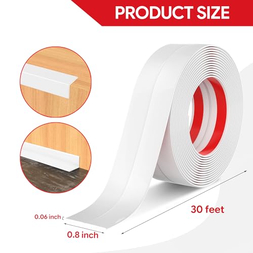 Wall Corner Protector Peel and Stick Corner Trim Molding - color: White, size: 0.8 In x 30 Ft