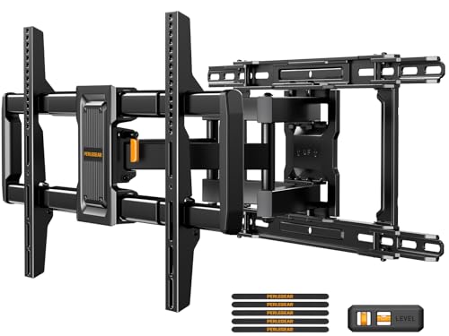 Perlegear Full Motion TV Wall Mount for 42–97 inch TVs up to 132 lbs - size: Fits 42-97" TVs / Max 24" Wood Stud