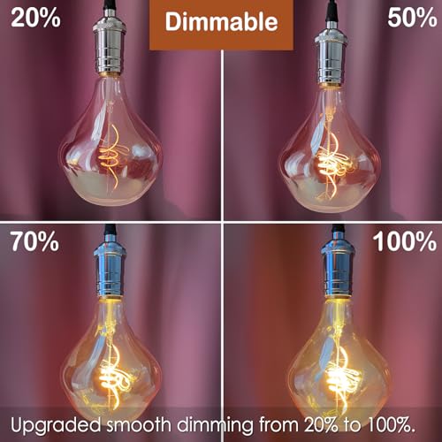 4W Filament 2700K Warm Lights,Dimmable E26 Lamp Base,1-Pack - color: Golden Special Alien (Dimmable)