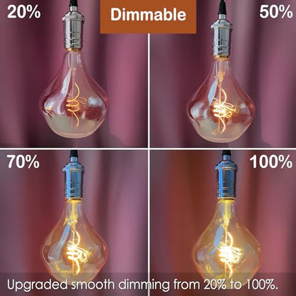 4W Filament 2700K Warm Lights,Dimmable E26 Lamp Base,1-Pack - color: Golden Special Alien (Dimmable)