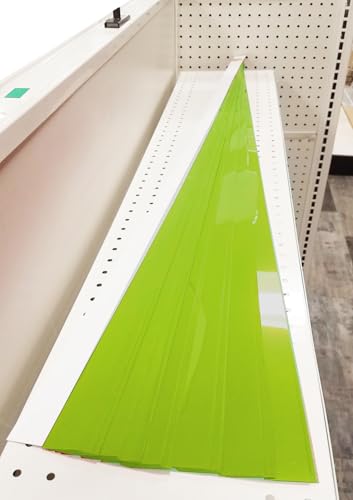 Decorative Gondola Shelving Pre Cut Vinyl Insert Strips 48" x 1.25" Shelf C-Channel, Lime Green, 100 Pack - color: Lime Green