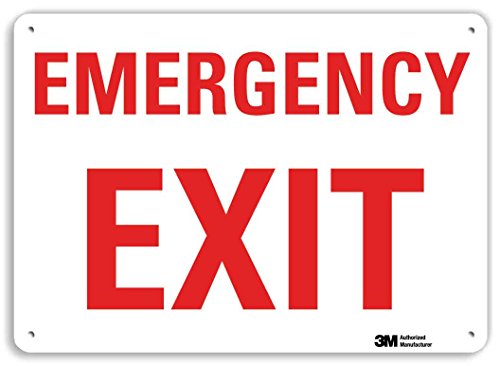SmartSign “Emergency Exit” Sign | 7" x 10" 3M Reflective Aluminum - color: Emergency Exit Sign, size: 7" x 10" Reflective Aluminum